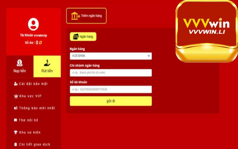 Nhập số tiền muốn rút